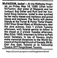 McFadden, Isobel